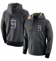 NFL Mens Nike New Orleans Saints 9 Drew Brees Stitched Black Anthracite Salute to Service Player Performance Hoodie NFL Mens Nike New Orleans Saints 9 Drew Brees Stitched Black Anthracite Salute to Service Player Performance Hoodie
