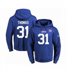 Football Mens New York Giants 31 Michael Thomas Royal Blue Name Number Pullover Hoodie Football Mens New York Giants 31 Michael Thomas Royal Blue Name Number Pullover Hoodie