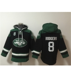 Men New York Jets 8 Aaron Rodgers Black Ageless Must Have Lace Up Pullover Hoodie Men New York Jets 8 Aaron Rodgers Black Ageless Must Have Lace Up Pullover Hoodie