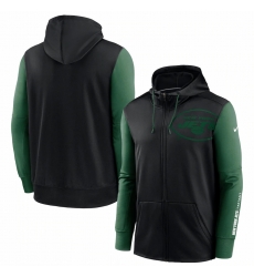 Men New York Jets Black Green Fan Gear Mascot Performance Full Zip Hoodie Men New York Jets Black Green Fan Gear Mascot Performance Full Zip Hoodie