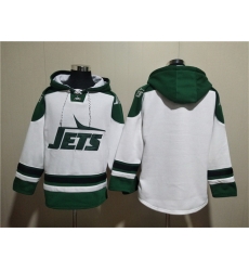Men New York Jets Blank White Ageless Must Have Lace Up Pullover Hoodie Men New York Jets Blank White Ageless Must Have Lace Up Pullover Hoodie