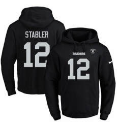 NFL Mens Nike Oakland Raiders 12 Kenny Stabler Black Name Number Pullover Hoodie NFL Mens Nike Oakland Raiders 12 Kenny Stabler Black Name Number Pullover Hoodie