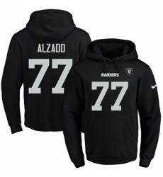 NFL Mens Nike Oakland Raiders 77 Lyle Alzado Black Name Number Pullover Hoodie NFL Mens Nike Oakland Raiders 77 Lyle Alzado Black Name Number Pullover Hoodie