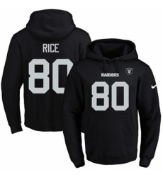 NFL Mens Nike Oakland Raiders 80 Jerry Rice Black Name Number Pullover Hoodie NFL Mens Nike Oakland Raiders 80 Jerry Rice Black Name Number Pullover Hoodie