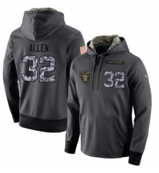 NFL Nike Oakland Raiders 32 Marcus Allen Stitched Black Anthracite Salute to Service Player Performance Hoodie NFL Nike Oakland Raiders 32 Marcus Allen Stitched Black Anthracite Salute to Service Player Performance Hoodie