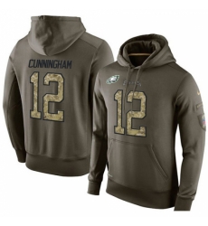 NFL Nike Philadelphia Eagles 12 Randall Cunningham Green Salute To Service Mens Pullover Hoodie NFL Nike Philadelphia Eagles 12 Randall Cunningham Green Salute To Service Mens Pullover Hoodie