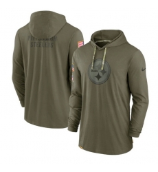 Men Pittsburgh Steelers 2022 Olive Salute To Service Tonal Pullover Hoodie Men Pittsburgh Steelers 2022 Olive Salute To Service Tonal Pullover Hoodie