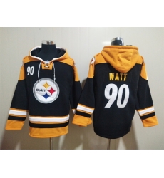 NFL Men Pittsburgh Steelers 90 T J Watt Stitched Hoodie II NFL Men Pittsburgh Steelers 90 T J Watt Stitched Hoodie II