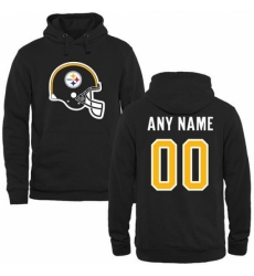 NFL Pittsburgh Steelers Black Custom Name Number Helmet Pullover Hoodie NFL Pittsburgh Steelers Black Custom Name Number Helmet Pullover Hoodie