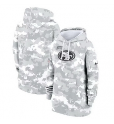 Women San Francisco 49ers 2024 Arctic Camo Salute To Service Club Fleece Pullover Hoodie Women San Francisco 49ers 2024 Arctic Camo Salute To Service Club Fleece Pullover Hoodie