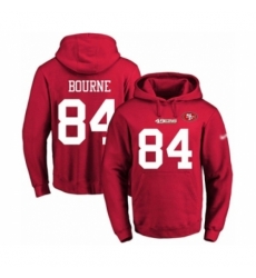Football Mens San Francisco 49ers 84 Kendrick Bourne Red Name Number Pullover Hoodie Football Mens San Francisco 49ers 84 Kendrick Bourne Red Name Number Pullover Hoodie
