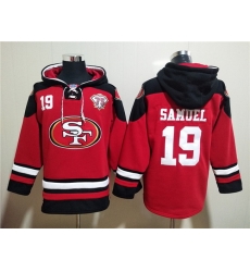 Men San Francisco 49ers 19 Deebo Samuel Red Ageless Must Have Lace Up Pullover Hoodie Men San Francisco 49ers 19 Deebo Samuel Red Ageless Must Have Lace Up Pullover Hoodie