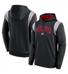 Men San Francisco 49ers Black Sideline Stack Performance Pullover Hoodie 001 Men San Francisco 49ers Black Sideline Stack Performance Pullover Hoodie 001