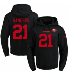 NFL Mens Nike San Francisco 49ers 21 Deion Sanders Black Name Number Pullover Hoodie NFL Mens Nike San Francisco 49ers 21 Deion Sanders Black Name Number Pullover Hoodie