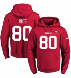 NFL Mens Nike San Francisco 49ers 80 Jerry Rice Red Name Number Pullover Hoodie NFL Mens Nike San Francisco 49ers 80 Jerry Rice Red Name Number Pullover Hoodie