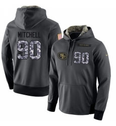NFL Mens Nike San Francisco 49ers 90 Earl Mitchell Stitched Black Anthracite Salute to Service Player Performance Hoodie NFL Mens Nike San Francisco 49ers 90 Earl Mitchell Stitched Black Anthracite Salute to Service Player Performance Hoodie
