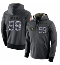 NFL Mens Nike San Francisco 49ers 99 DeForest Buckner Stitched Black Anthracite Salute to Service Player Performance Hoodie NFL Mens Nike San Francisco 49ers 99 DeForest Buckner Stitched Black Anthracite Salute to Service Player Performance Hoodie