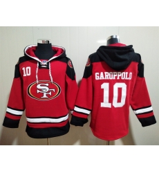San Francisco 49ers Red Sitched Pullover Hoodie #10 Jimmy Garoppolo San Francisco 49ers Red Sitched Pullover Hoodie #10 Jimmy Garoppolo