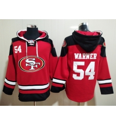 San Francisco 49ers Red Sitched Pullover Hoodie #54 Fred Warner San Francisco 49ers Red Sitched Pullover Hoodie #54 Fred Warner