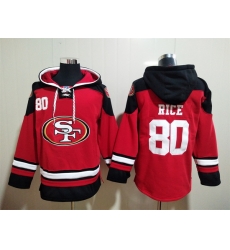 San Francisco 49ers Red Sitched Pullover Hoodie #80 Jerry Rice San Francisco 49ers Red Sitched Pullover Hoodie #80 Jerry Rice