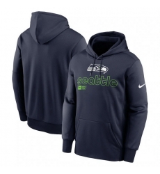 Men Nike College Navy Seattle Seahawks Performance Pullover Hoodie Men Nike College Navy Seattle Seahawks Performance Pullover Hoodie