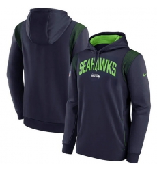 Men Seattle Seahawks College Navy Sideline Stack Performance Pullover Hoodie 001 Men Seattle Seahawks College Navy Sideline Stack Performance Pullover Hoodie 001