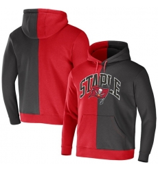 Men Tampa Bay Buccaneers Red Grey Split Logo Pullover Hoodie Men Tampa Bay Buccaneers Red Grey Split Logo Pullover Hoodie