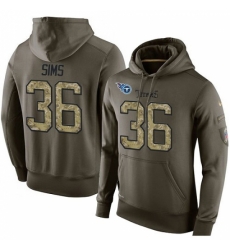 NFL Nike Tennessee Titans 36 LeShaun Sims Green Salute To Service Mens Pullover Hoodie NFL Nike Tennessee Titans 36 LeShaun Sims Green Salute To Service Mens Pullover Hoodie
