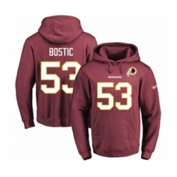 Football Mens Washington Redskins 53 Jon Bostic Red Name Number Pullover Hoodieormance Hoodie
