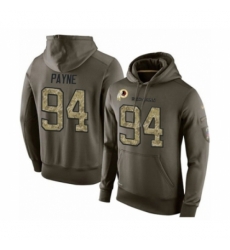 Football Mens Washington Redskins 94 DaRon Payne Green Salute To Service Pullover Hoodie Football Mens Washington Redskins 94 DaRon Payne Green Salute To Service Pullover Hoodie