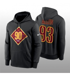 Men Washington Commanders 93 Jonathan Allen Black 90th Anniversary Performance Pullover Hoodie Men Washington Commanders 93 Jonathan Allen Black 90th Anniversary Performance Pullover Hoodie