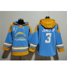 Men Los Angeles Chargers 3 Derwin James Jr Blue Ageless Must Have Lace Up Pullover Hoodie Men Los Angeles Chargers 3 Derwin James Jr Blue Ageless Must Have Lace Up Pullover Hoodie