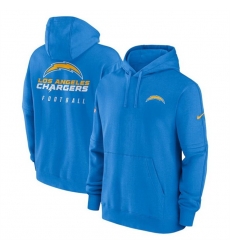 Men Los Angeles Chargers Light Blue Sideline Club Fleece Pullover Hoodie Men Los Angeles Chargers Light Blue Sideline Club Fleece Pullover Hoodie