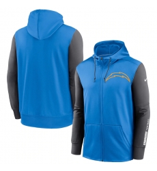 Men Los Angeles Chargers Powder Blue Charcoal Fan Gear Mascot Performance Full Zip Hoodie Men Los Angeles Chargers Powder Blue Charcoal Fan Gear Mascot Performance Full Zip Hoodie