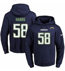NFL Mens Nike Los Angeles Chargers 58 Nigel Harris Navy Blue Name Number Pullover Hoodie NFL Mens Nike Los Angeles Chargers 58 Nigel Harris Navy Blue Name Number Pullover Hoodie