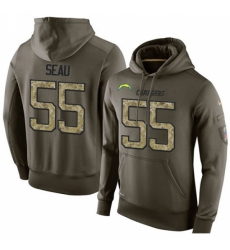 NFL Nike Los Angeles Chargers 55 Junior Seau Green Salute To Service Mens Pullover Hoodie NFL Nike Los Angeles Chargers 55 Junior Seau Green Salute To Service Mens Pullover Hoodie