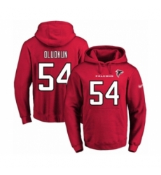 Football Mens Atlanta Falcons 54 Foye Oluokun Red Name Number Pullover Hoodie Football Mens Atlanta Falcons 54 Foye Oluokun Red Name Number Pullover Hoodie