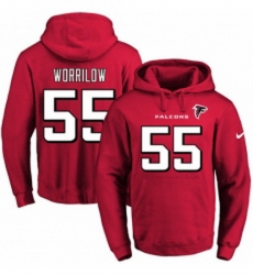 NFL Mens Nike Atlanta Falcons 55 Paul Worrilow Red Name Number Pullover Hoodie NFL Mens Nike Atlanta Falcons 55 Paul Worrilow Red Name Number Pullover Hoodie