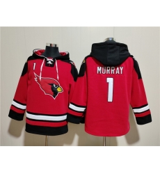 Men Arizona Cardinals 1 Kyler Murray Red Ageless Must Have Lace Up Pullover Hoodie Men Arizona Cardinals 1 Kyler Murray Red Ageless Must Have Lace Up Pullover Hoodie