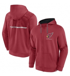 Men Arizona Cardinals Red Defender Evo Full Zip Hoodie Men Arizona Cardinals Red Defender Evo Full Zip Hoodie