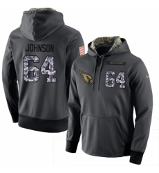 NFL Men Nike Arizona Cardinals 64 Dorian Johnson Stitched Black Anthracite Salute to Service Player Performance Hoodie NFL Men Nike Arizona Cardinals 64 Dorian Johnson Stitched Black Anthracite Salute to Service Player Performance Hoodie