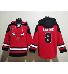 Men Chicago Bulls 8 Zach LaVine Red Black Ageless Must Have Lace Up Pullover Hoodie Men Chicago Bulls 8 Zach LaVine Red Black Ageless Must Have Lace Up Pullover Hoodie