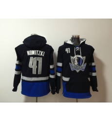 Men's Dallas Mavericks #41 Dirk Nowitzki Black Lace-Up Pullover Hoodie Men's Dallas Mavericks #41 Dirk Nowitzki Black Lace-Up Pullover Hoodie