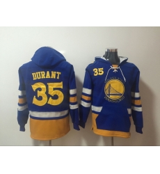 Men's Golden State Warriors #35 Kevin Durant Blue Lace-Up Pullover Hoodie Men's Golden State Warriors #35 Kevin Durant Blue Lace-Up Pullover Hoodie