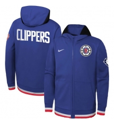 Men LA Clippers Nike Youth Logo Showtime Performance Full Zip Hoodie Royal Men LA Clippers Nike Youth Logo Showtime Performance Full Zip Hoodie Royal