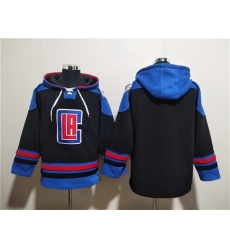 Men Los Angeles Clippers Blank Black Blue Lace Up Pullover Hoodie Men Los Angeles Clippers Blank Black Blue Lace Up Pullover Hoodie