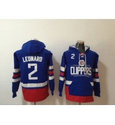 Men's Los Angeles Clippers #2 Kawhi Leonard Blue Lace-Up Pullover Hoodie Men's Los Angeles Clippers #2 Kawhi Leonard Blue Lace-Up Pullover Hoodie