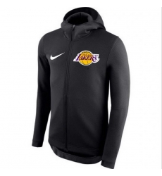 Men Los Angeles Lakers Nike Showtime Therma Flex Performance Full Zip Hoodie Black II Men Los Angeles Lakers Nike Showtime Therma Flex Performance Full Zip Hoodie Black II
