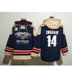 Men New Orleans Pelicans 14 Brandon Ingram Navy Ageless Must Have Lace Up Pullover Hoodie Men New Orleans Pelicans 14 Brandon Ingram Navy Ageless Must Have Lace Up Pullover Hoodie