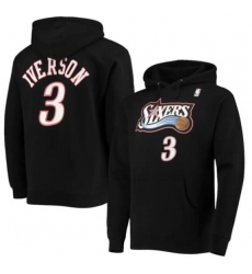 76ers Allen Iverson Black Hoodie 76ers Allen Iverson Black Hoodie